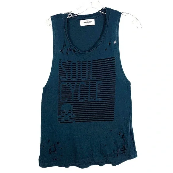 Soulcycle skull distressed muscle tank - Picture 2 of 8